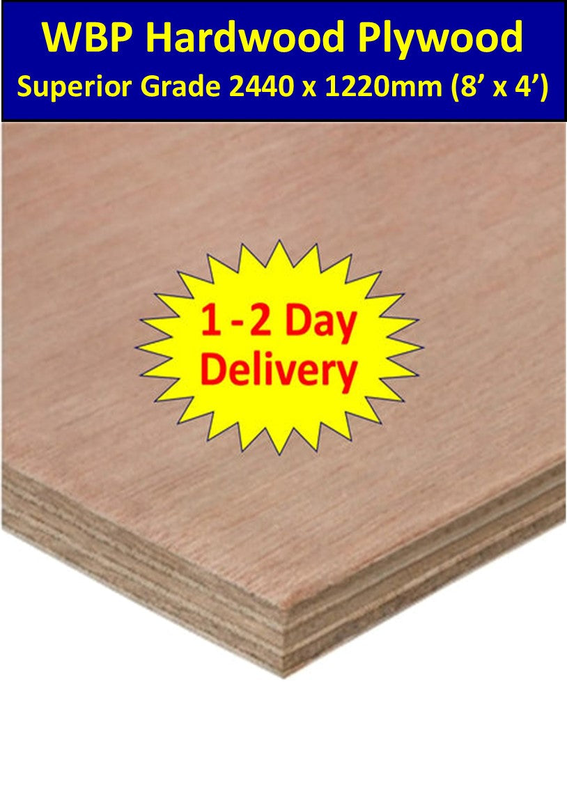 9mm Hardwood Plywood WBP B/BB Superior Grade 2440 x 1220mm (8ft x 4ft) I The Builders Merchant Group Ltd