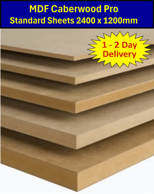 MDF Caberwood Sheets Standard Medium Density Fibreboard 2440 x 1220mm 6mm 9mm 12mm 18mm 25mm 8' x 4' | The Builders Merchant Group