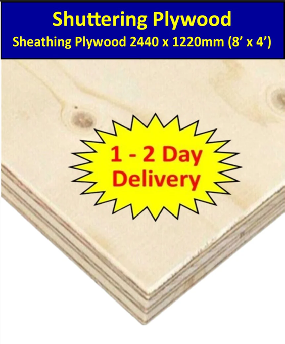 Shuttering Sheathing Elliottis Premium Grade Pine Structural Plywood Softwood 2440mm x 1220mm I The Builders Merchant Group Ltd